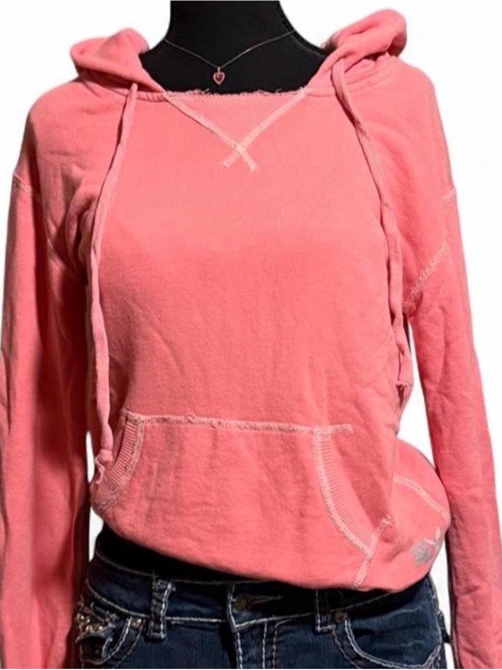 American Eagle Outfitters Coral Pink Pullover Hoodie